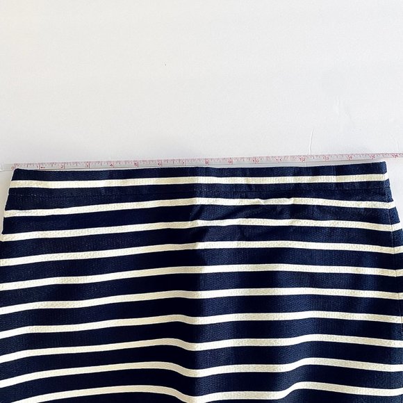 NWT J.Crew No 2 Pencil Skirt Contrast Stripes Navy Blue + White, size 6 - Picture 6 of 7